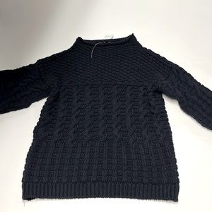 Ann Taylor cable knit navy blue sweater